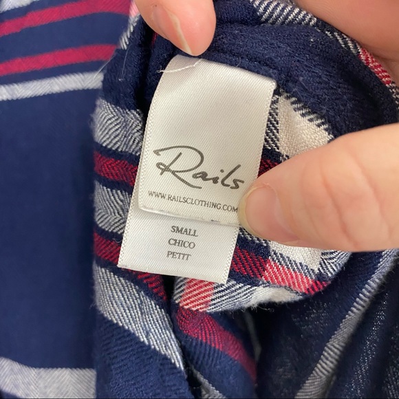 Rails Midnight Cherry White Plaid Pajama Top - Picture 11 of 12